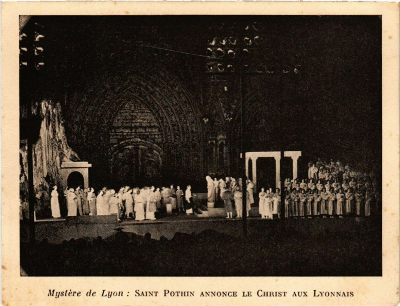 Carte postale ancienne Mystere de Lyon - St-Pothin - Annonce le Christ aux LYONnais à Lyon