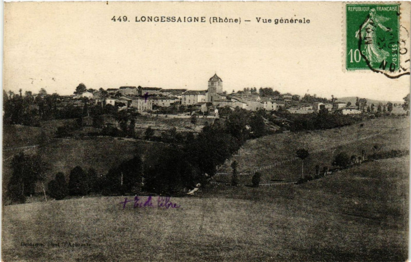 Carte postale ancienne Longessaigne vue générale à Longessaigne
