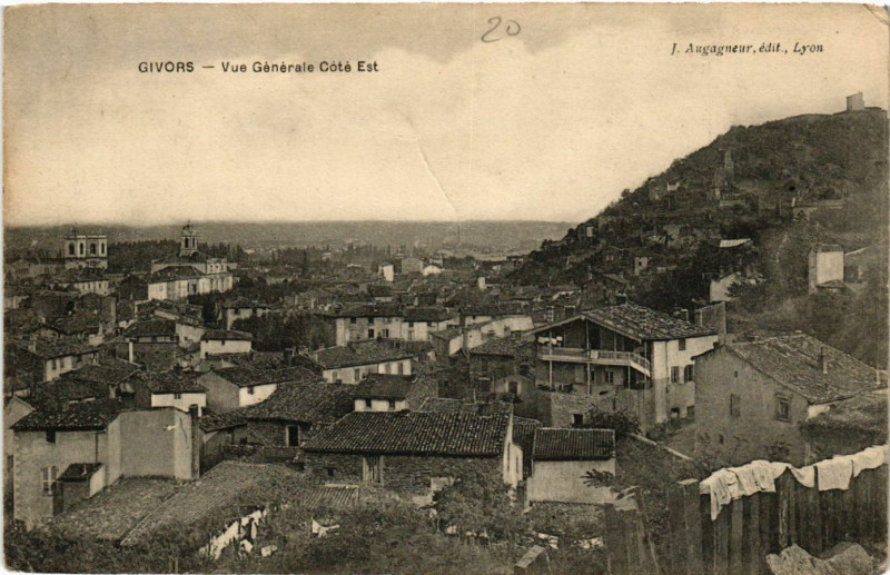 Carte postale ancienne Givors vue générale Cote Est à Givors