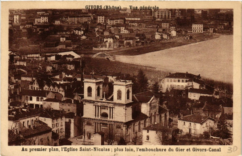 Carte postale ancienne Givors vue générale à Givors