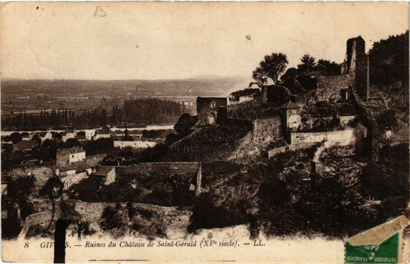Carte postale ancienne Givors Ruines du Chateau de St-Gerald à Givors