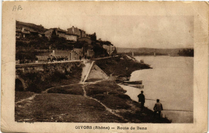 Carte postale ancienne Givors Route de Bans à Givors