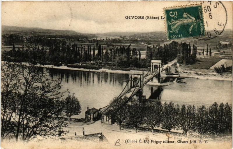 Carte postale ancienne Givors le Pont de Chasse à Givors