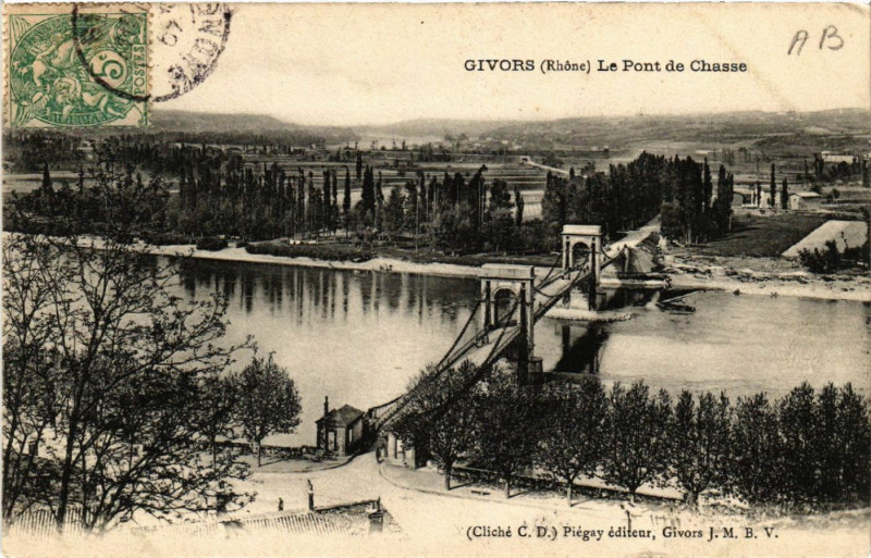Carte postale ancienne Givors le Pont de Chasse à Givors
