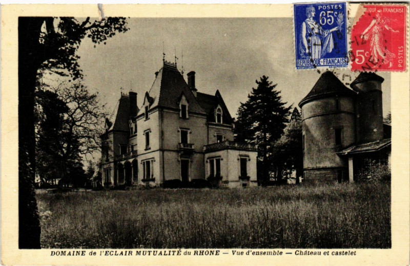 Carte postale ancienne Domain de l'Eclaire Mutualite du Rhone - vue d'ensemble - Chateau