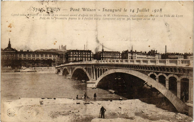 Carte postale ancienne Lyon Pont Wilson à Lyon
