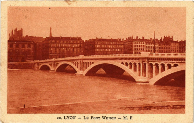 Carte postale ancienne Lyon Le Pont Wilson à Lyon