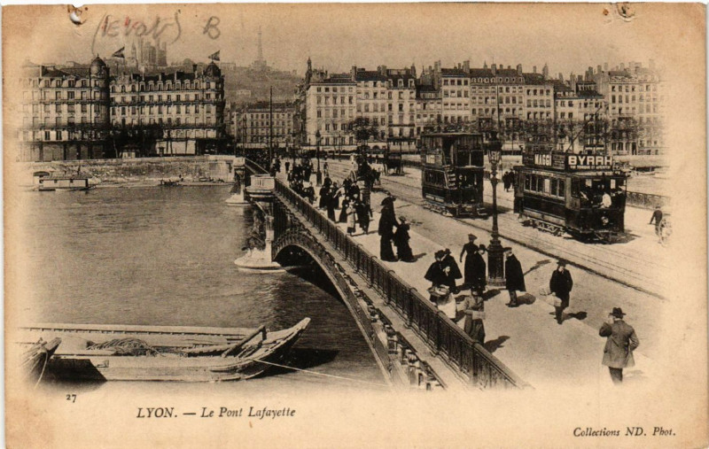 Carte postale ancienne Lyon Le Pont Lafayette à Lyon