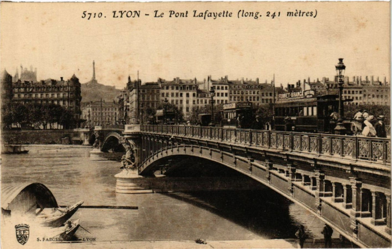 Carte postale ancienne Lyon Le Pont Lafayette à Lyon