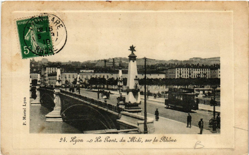 Carte postale ancienne Lyon Le Pont du Midi sur le Rhone à Lyon