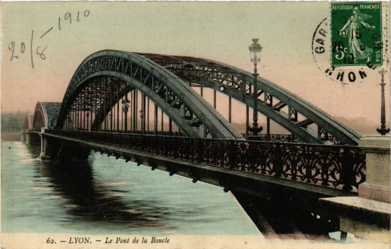 Carte postale ancienne Lyon Le Pont de la Boucle à Lyon