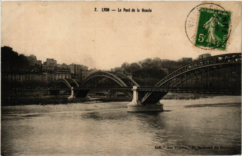 Carte postale ancienne Lyon Le Pont de la Boucle à Lyon