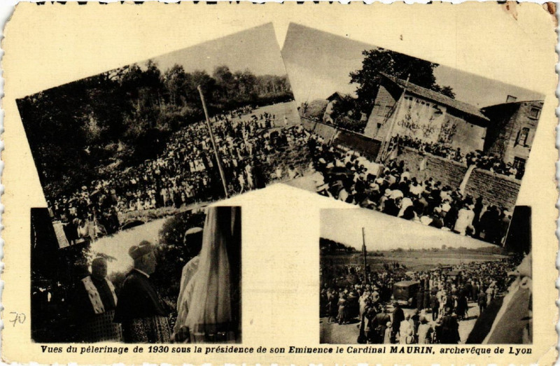 Carte postale ancienne Vues du pelerinage de 1930. Cardianl Maurin archeveque de Lyon à Lyon