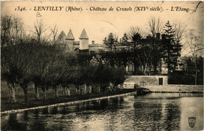 Carte postale ancienne Lentilly Chateau de Cruzols L'Etang à Lentilly