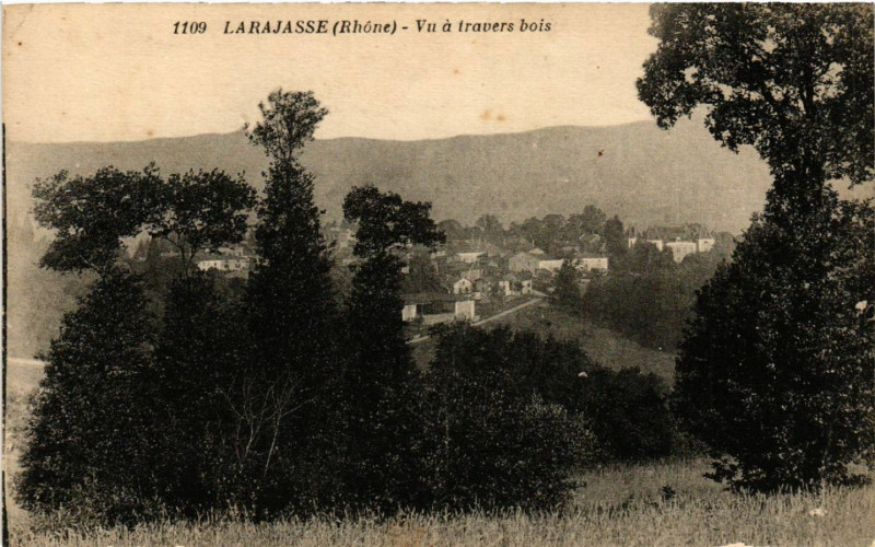 Carte postale ancienne Larajasse vu a travers bois à Larajasse