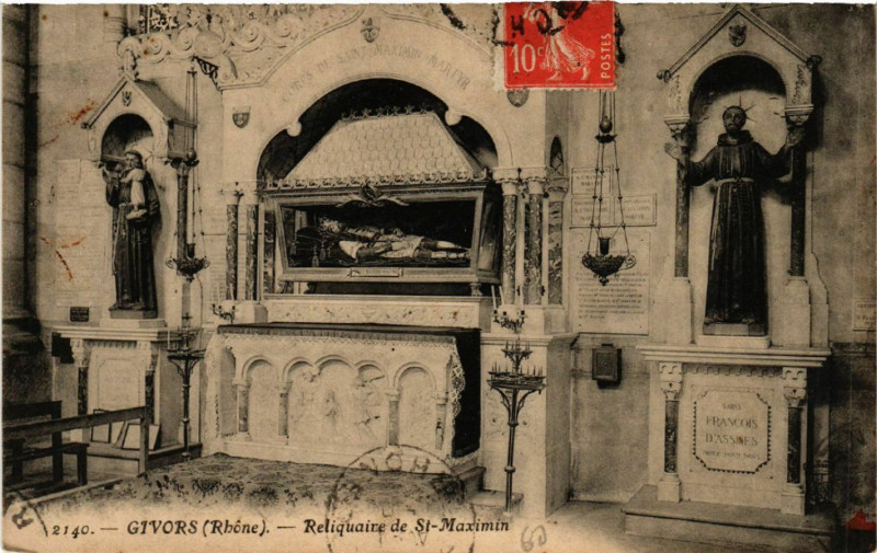 Carte postale ancienne Givors Reliquare de St-Maximin à Givors