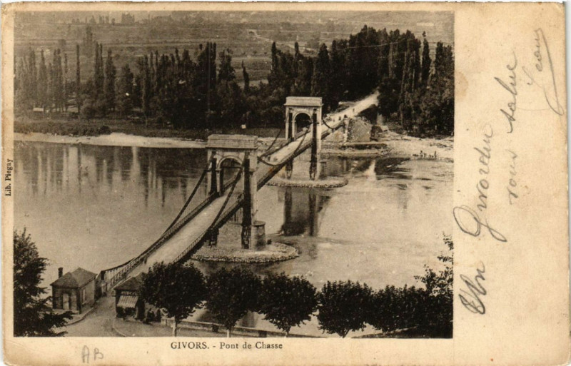 Carte postale ancienne Givors Pont de Chasse à Givors