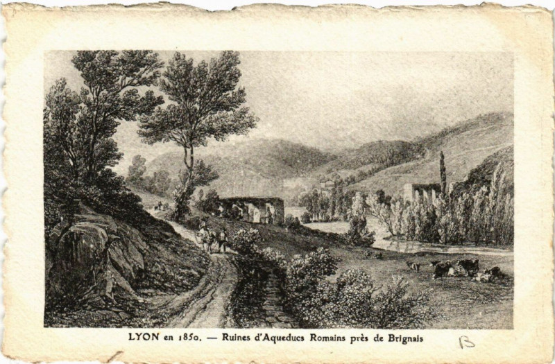Carte postale ancienne Ruines d'Aqueducs pres de Brignais à Brignais