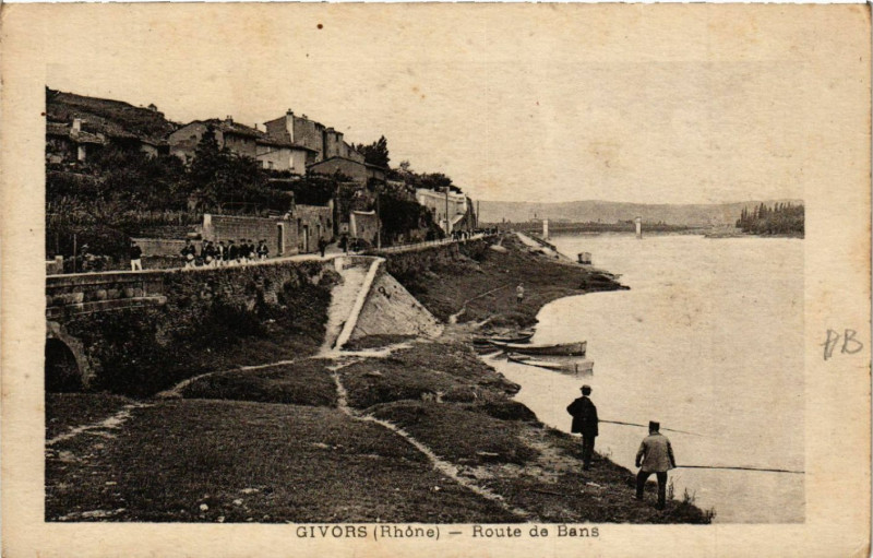 Carte postale ancienne Givors Route de Bans à Givors