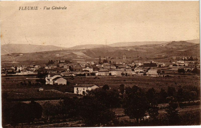 Carte postale ancienne Fleurie vue générale à Fleurie