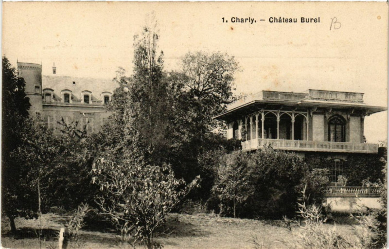 Carte postale ancienne Charly Chateau Burel à Charly