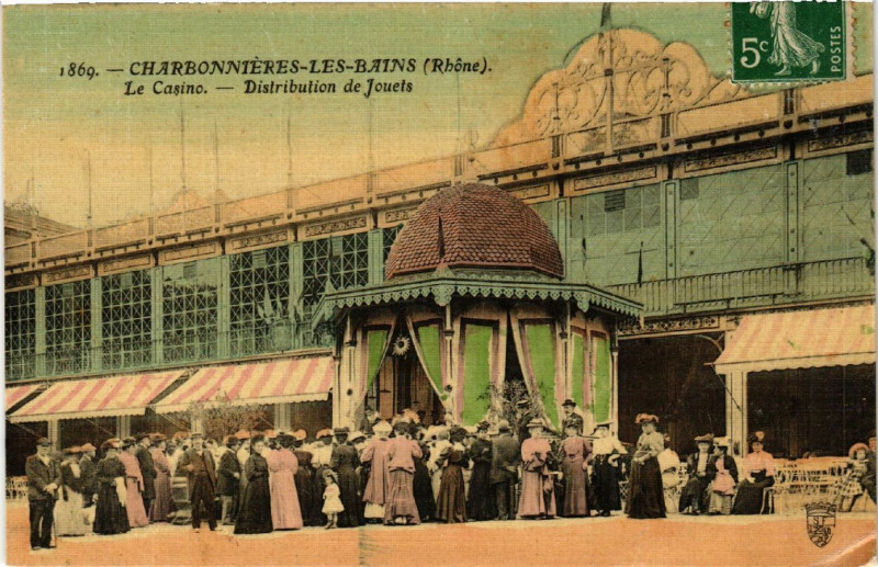 Carte postale ancienne Charbonnieres-les-Bains Le Casino Distribution de Jouets à Charbonnières-les-Bains