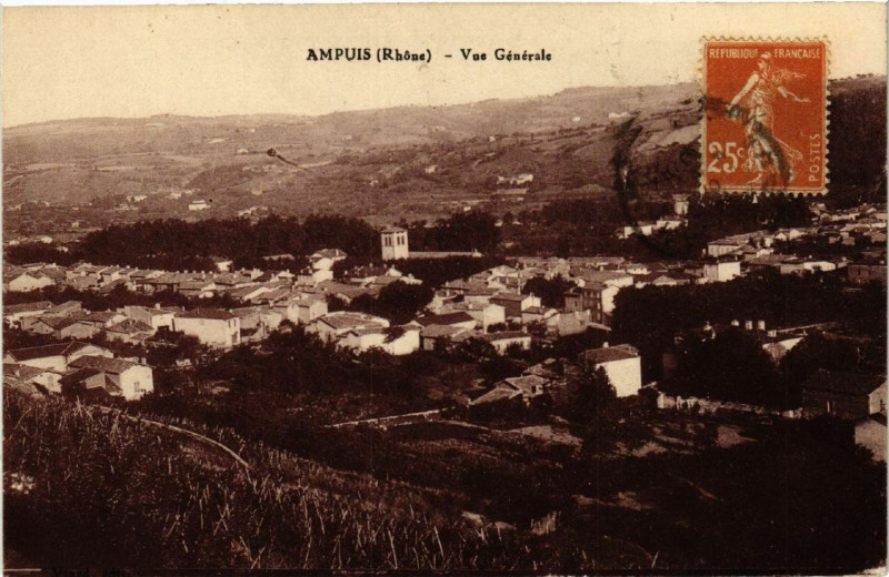 Carte postale ancienne Ampuis Vue générale à Ampuis