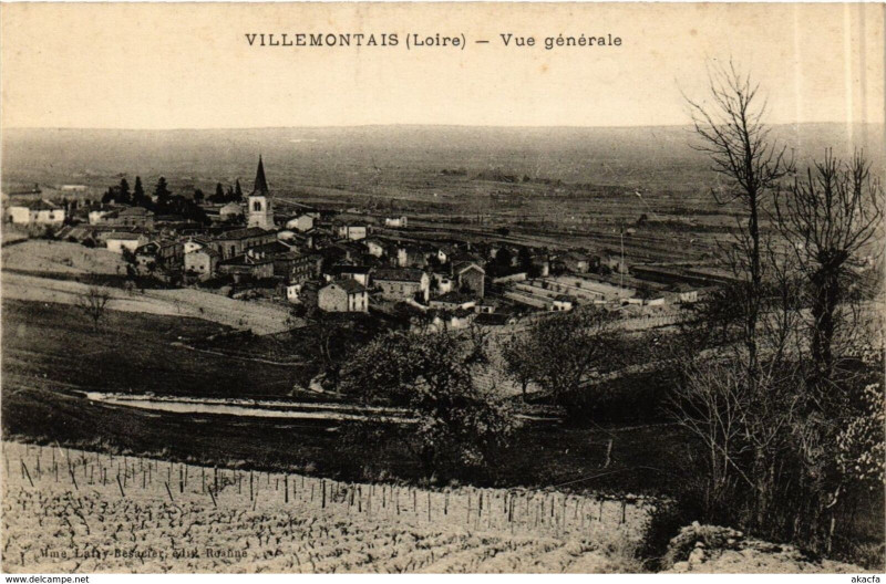 Carte postale ancienne Villemontais - Vue Generale France à Villemontais