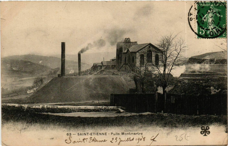 Carte postale ancienne Saint Etienne- Puits Montmartre France à Saint-Étienne