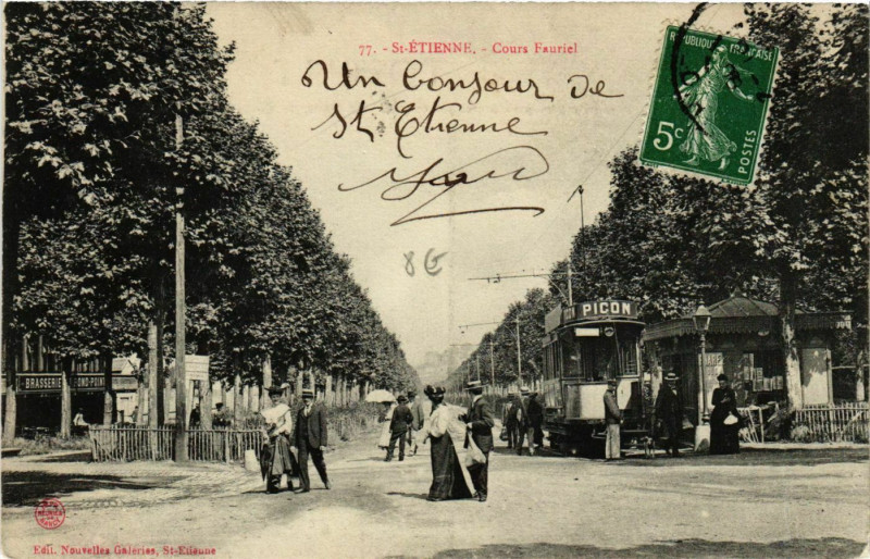 Carte postale ancienne Saint Etienne- Cours Fauriel France à Saint-Étienne