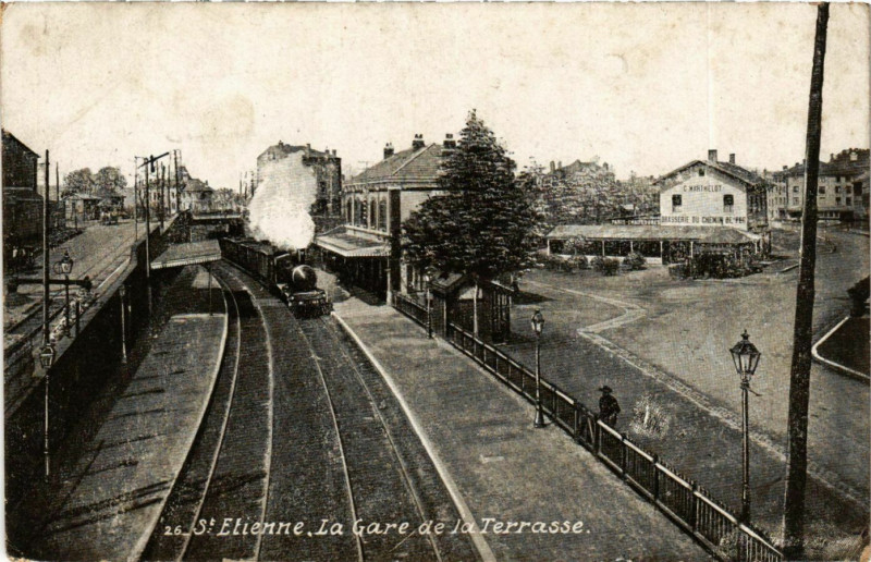 Carte postale ancienne Saint Etienne- La Gare de la Terrasse France à Saint-Étienne