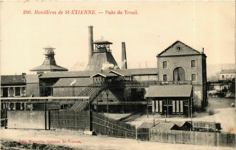 Carte postale ancienne Saint Etienne- Puits du Treuil France à Saint-Étienne