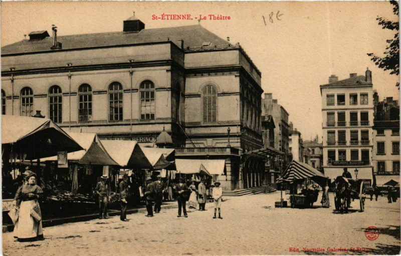 Carte postale ancienne Saint Etienne- Le Theatre France à Saint-Étienne