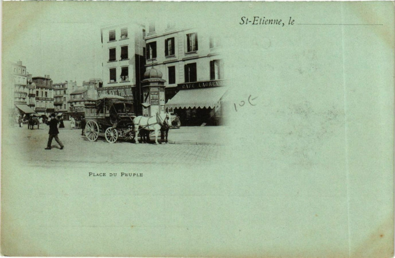 Carte postale ancienne Saint Etienne- Place du Peuple France à Saint-Étienne