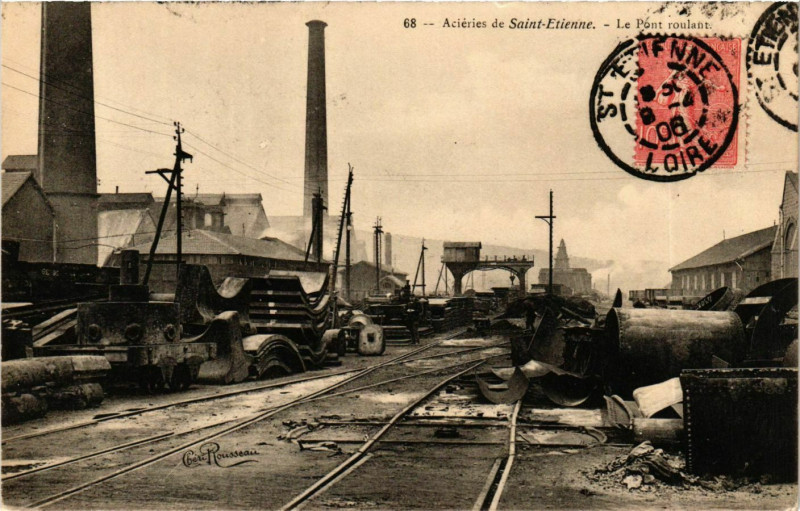 Carte postale ancienne Saint Etienne- Le Pont roulant France à Saint-Étienne