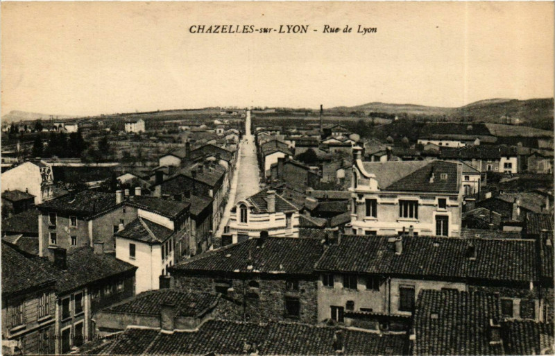 Carte postale ancienne Chazelles-sur-Lyon - Rue de Lyon France à Chazelles-sur-Lyon
