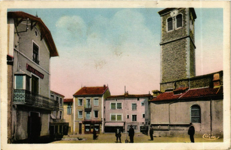 Carte postale ancienne Chazelles-sur-Lyon - Place J.-B. Galland France à Chazelles-sur-Lyon