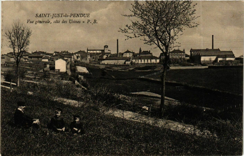 Carte postale ancienne Saint-Just-la-Pendue - Vue Generale - Cote des Usines France à Saint-Just-la-Pendue