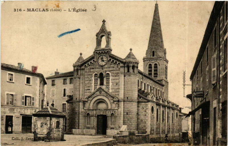 Carte postale ancienne Maclas - L'Eglise France à Maclas