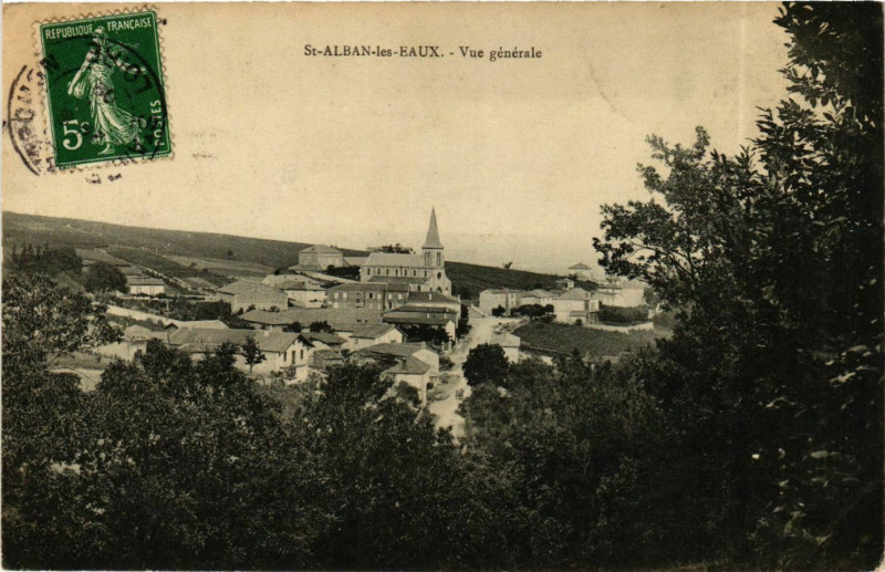 Carte postale ancienne Saint-Alban-les-Eaux - Vue Generale France à Saint-Alban-les-Eaux