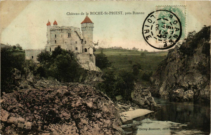 Carte postale ancienne Chateau de la Roche-Saint-Priest - pres Roanne France à Roanne