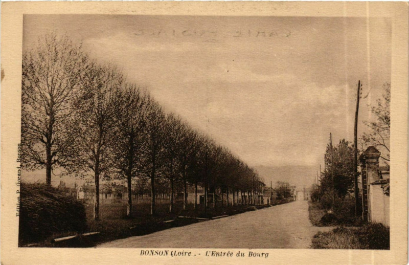 Carte postale ancienne Bonson - L'Entree du Bourg France à Bonson