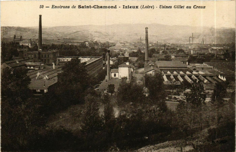 Carte postale ancienne Izieux - Usines Gillet au Creux - Env de Saint-Chamond France à Saint-Chamond