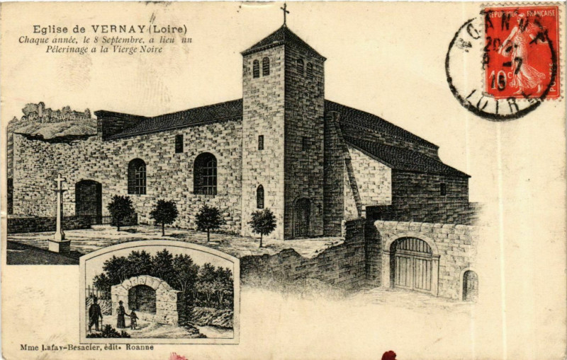 Carte postale ancienne Vernay - Eglise de Vernay France