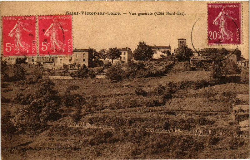 Carte postale ancienne Saint-Victor-sur-Loire - Vue Generale - Cote Nord-Est France