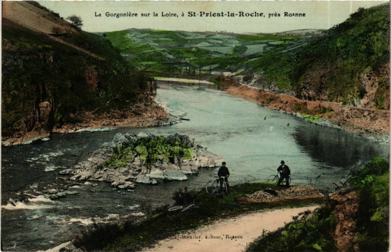 Carte postale ancienne La Gorgoniere sur la Loire a Saint-Priest-la-Roche France à Saint-Priest-la-Roche