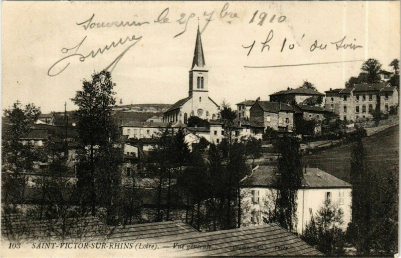 Carte postale ancienne Saint-Victor-sur-Rhins - Vue Generale France à Saint-Victor-sur-Rhins