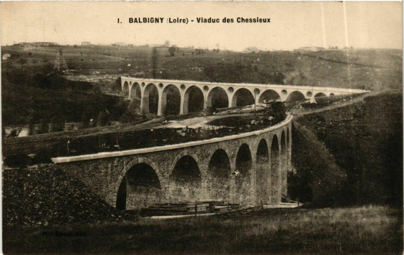 Carte postale ancienne Balbigny - Viaduc des Chessieux France à Balbigny