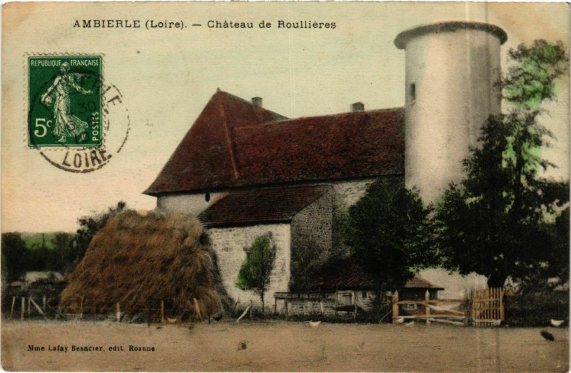 Carte postale ancienne Ambierle - Chateau de Roullieres France à Ambierle