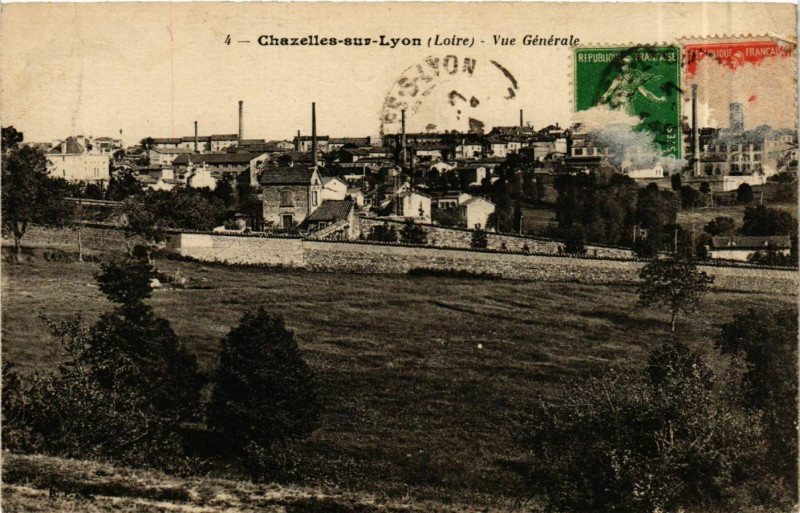 Carte postale ancienne Chazelles-sur-Lyon - Vue Generale France à Chazelles-sur-Lyon